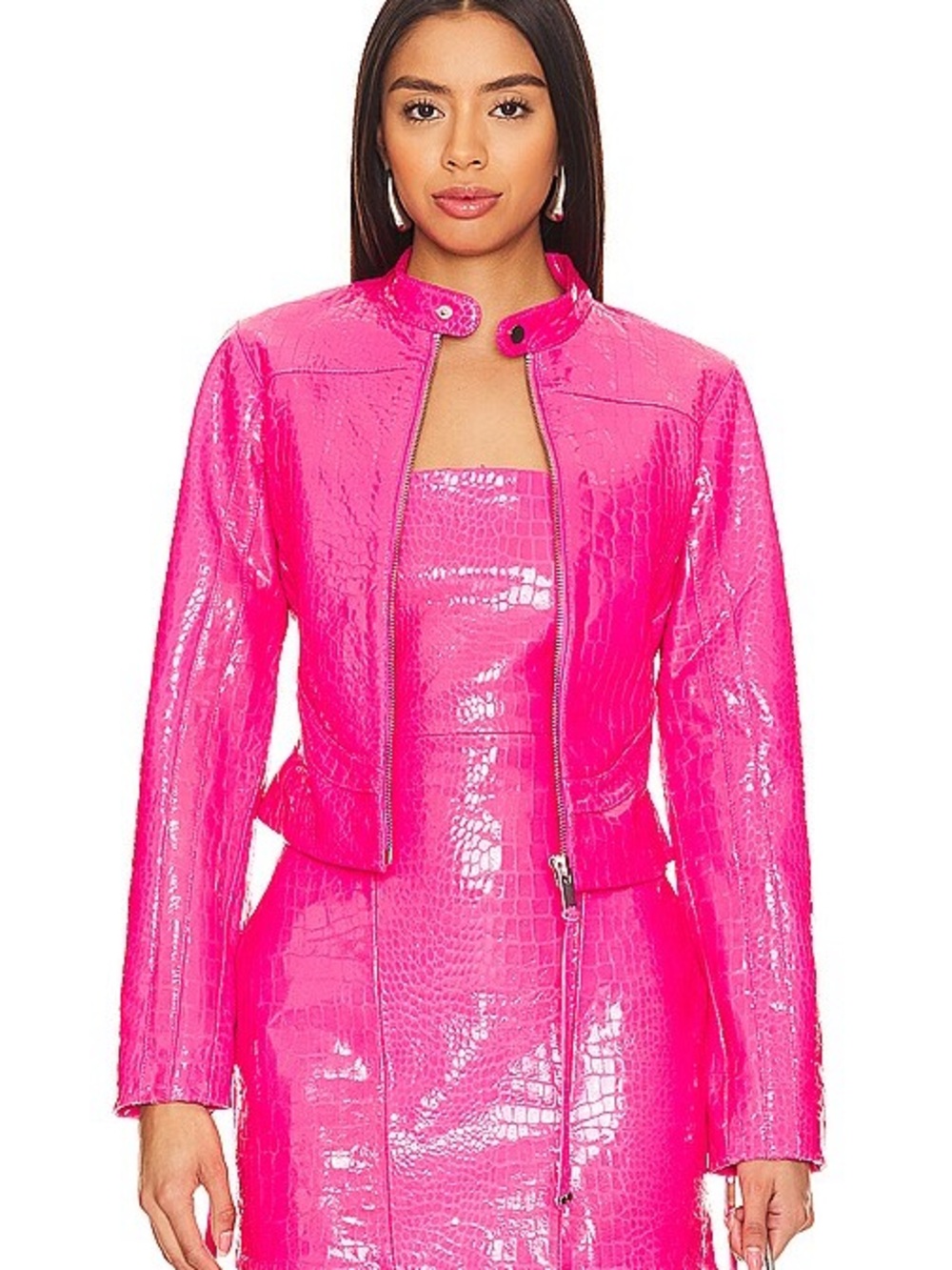 NWT Retrofete Brynn Pink Leather Moto Jacket Paradise Size XS